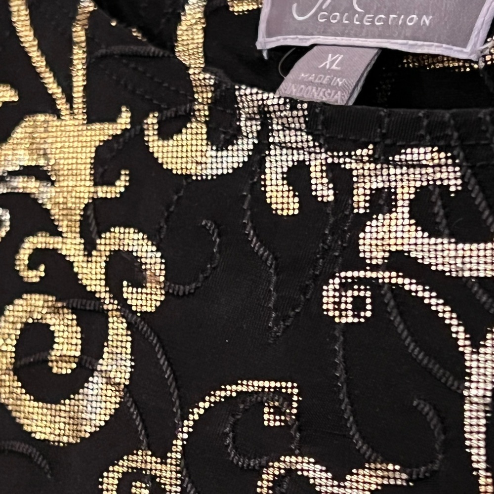 JM Collection black with golden design blouse, for the coming holidays !!! - Picture 6 of 6